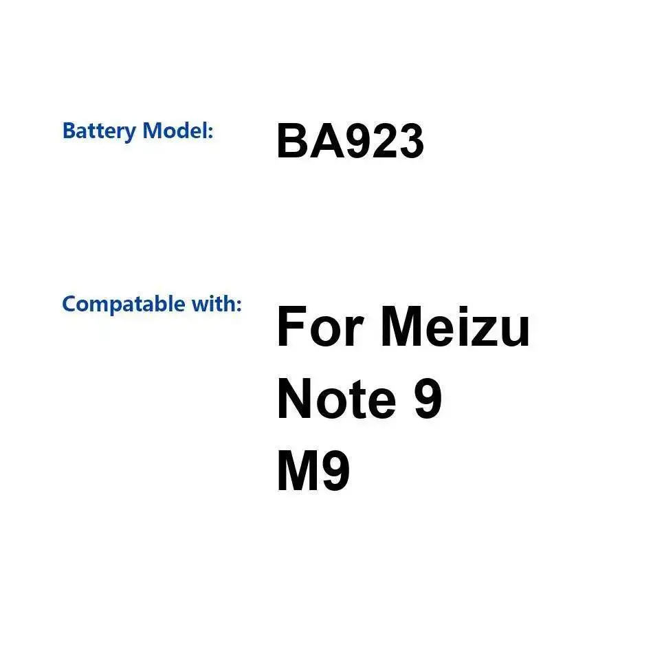 

4000Mah For Meizu Note 9 M9 Safe BA923 Mobile Phone Battery