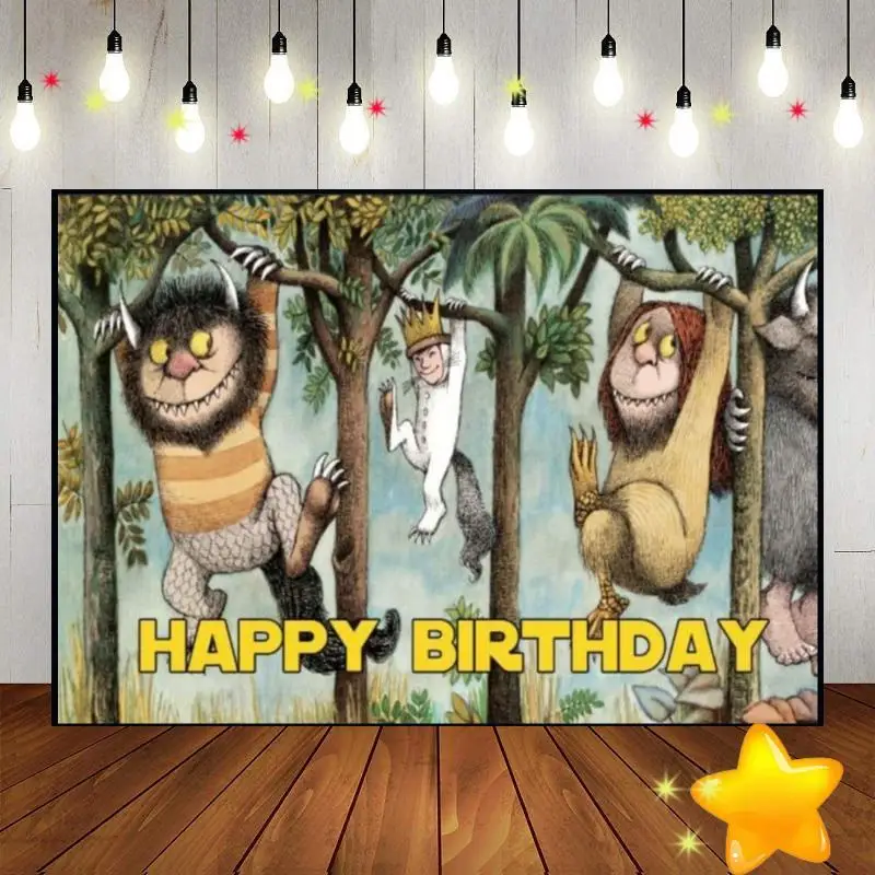 Wild Things King Monsters Background Custom Birthday Backdrop Decoration Baby Shower Party Photo Banner Photography Backdrops