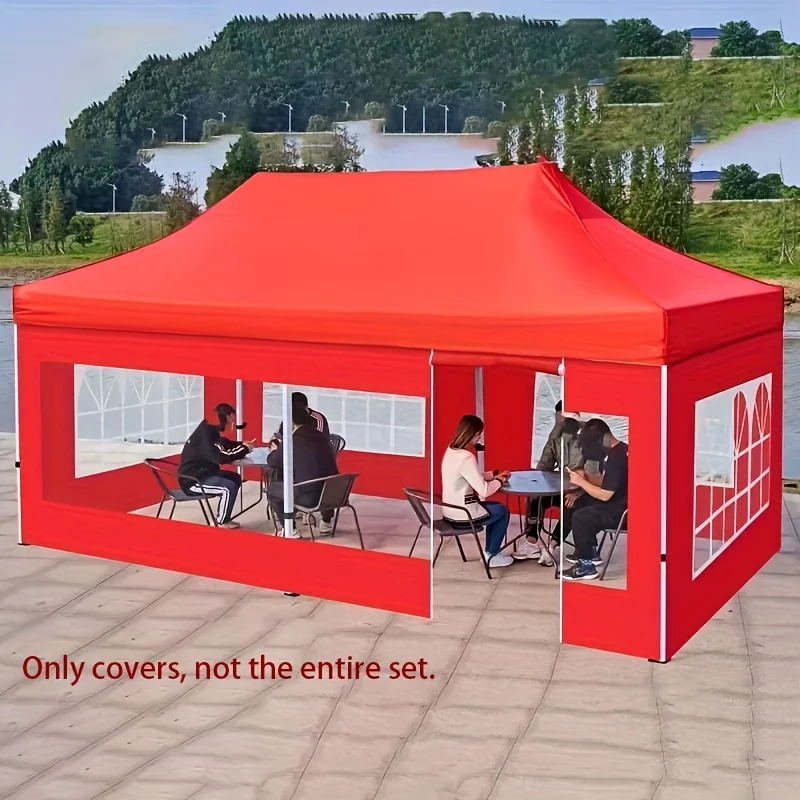 1 Piece Foldable Waterproof Transparent Awning Cover (Inner Frame Not Included), Great for Picnics and Socializing!