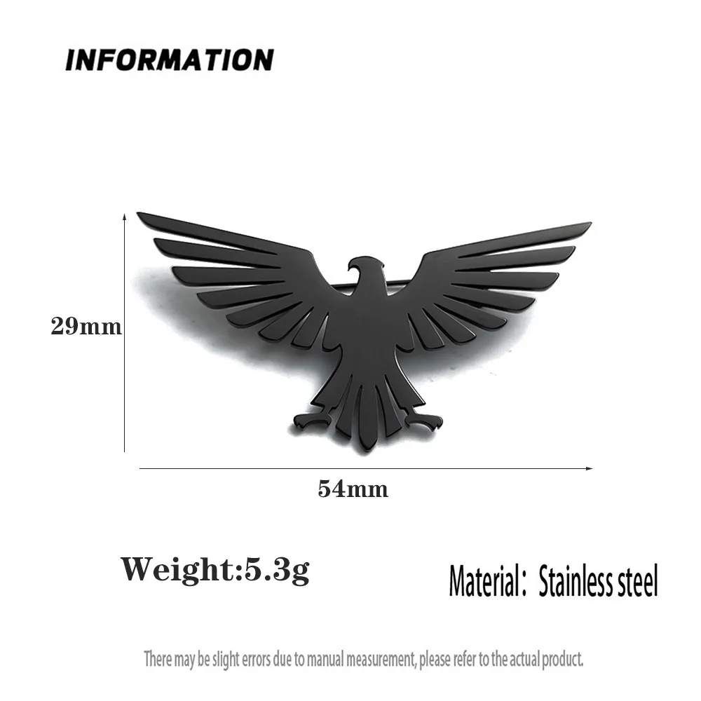 بروش على شكل نسر مجوف من الفولاذ المقاوم للصدأ مطلي بالذهب عيار 18 قيراط، وإكسسوارات البدلة السوداء، ومجموعة مطابقة لحفلات الزفاف