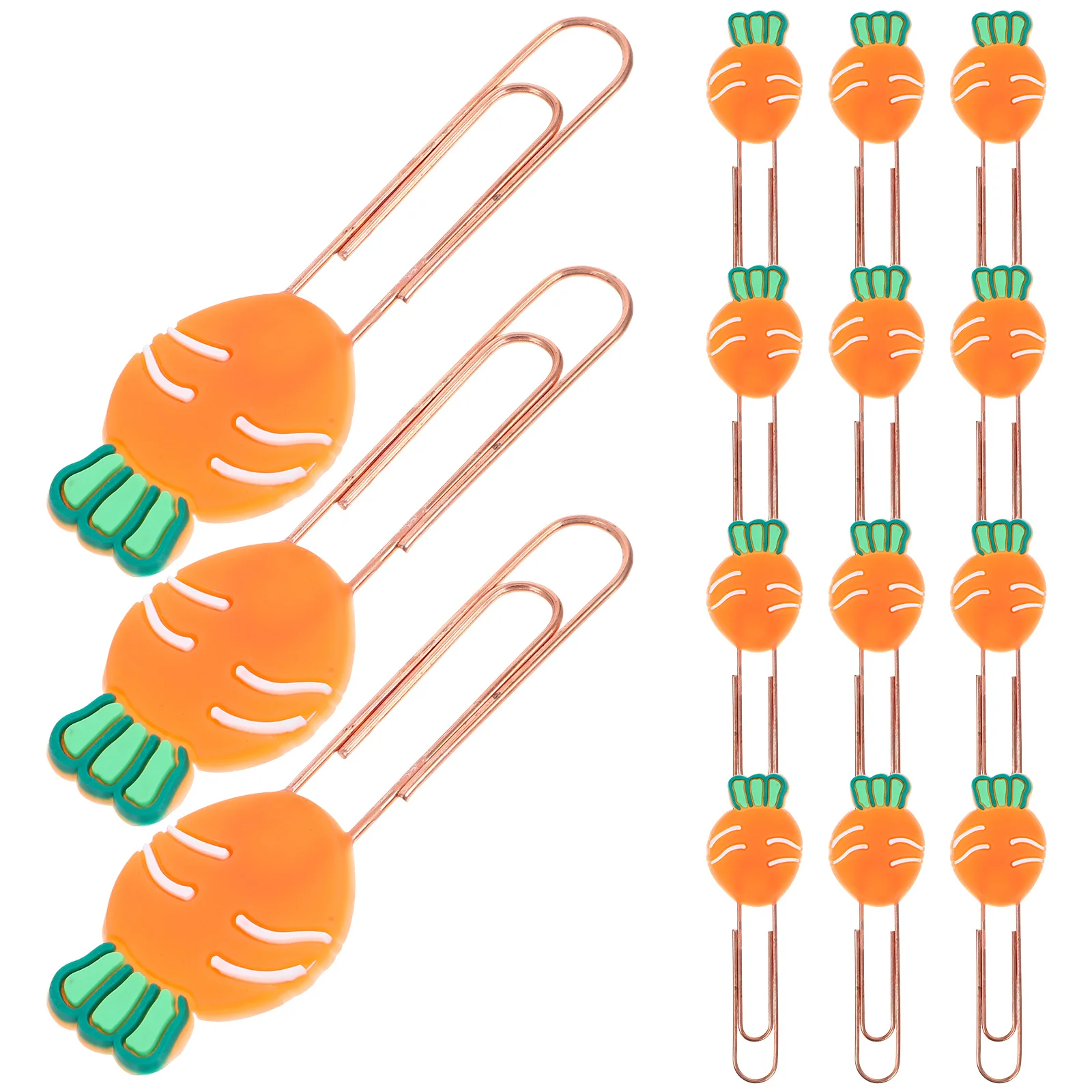 

20 Pcs Cartoon Carrot Bookmarks Metal Paper Clips Cute Shape Practical Function Office Supplies Student Accessories Small ange
