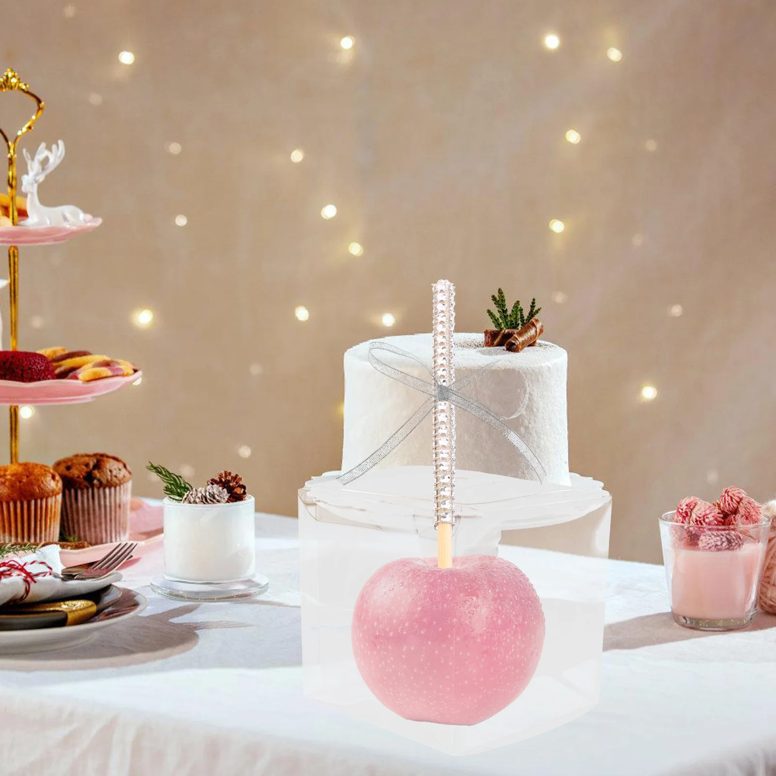 مجموعة واحدة من علب هدايا حلوى التفاح الشفافة، علبة تغليف شفافة للوجبات الخفيفة من الشوكولاتة، شفافة متعددة الأغراض #6