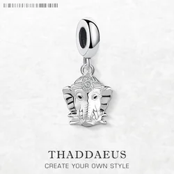 Hindu God Ganesh Dangle Charms Pendant European Lucky Jewelry For Ladies & Men New Pure 925 Sterling Silver Vintage Gift