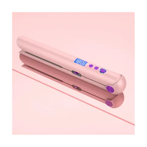 휴대용 USB 충전식 헤어 스트레이트너 및 컬러(전원 은행 포함) 여행용 플랫 헤어 완드 무선 스트레이트닝 C Best5