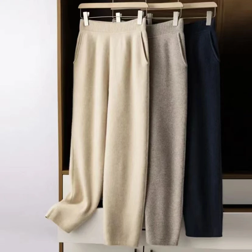 

Узкие брюки, повседневная роскошная текстура, вязаная свободная верхняя одежда, шаровары, универсальные шаровары, утягивающие брюки XT1570