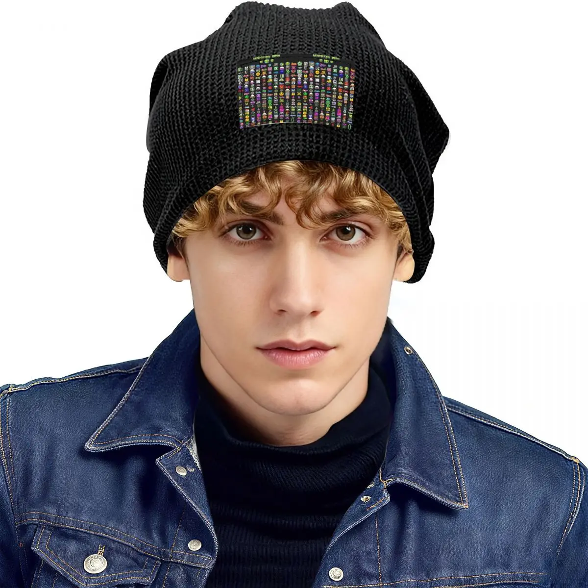 Geometry Dash Warm Fleece-Lined Cap Hip Hop Bonnet Hat Autumn Winter Outdoor Beanies Hats for Men Women Adult
