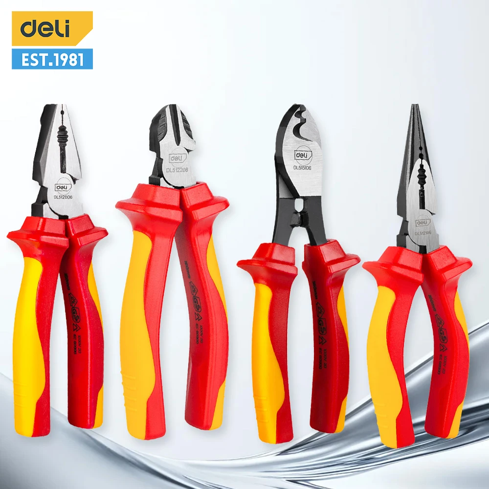 

Deli 6 Inches Wire Pliers Sharp Large Opening Stripping Pliers Industrial Grade Labor-saving Household Electrician Pliers