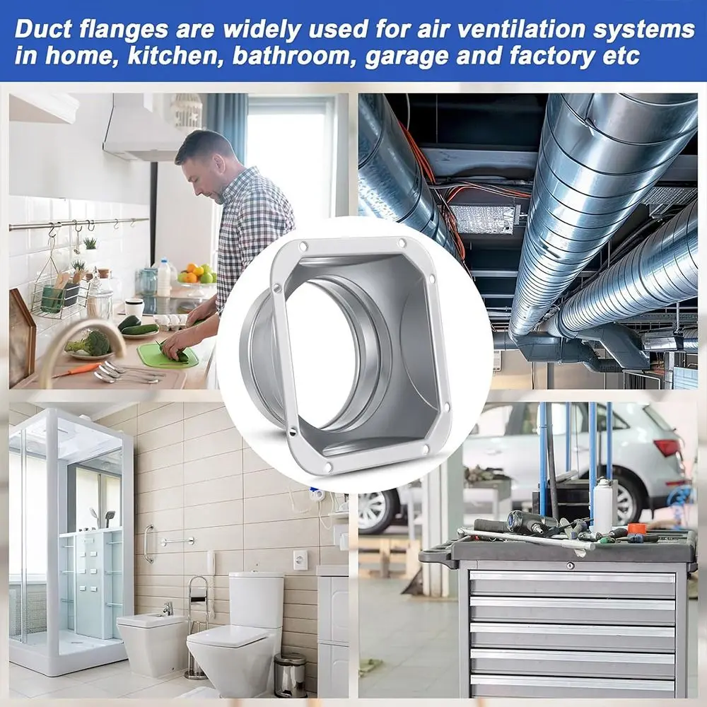 

New Metal Pipe Air Vent Connector Round 4-10inch Tube Air Ventilation Joint Exhaust Duct Connector Fresh Air System