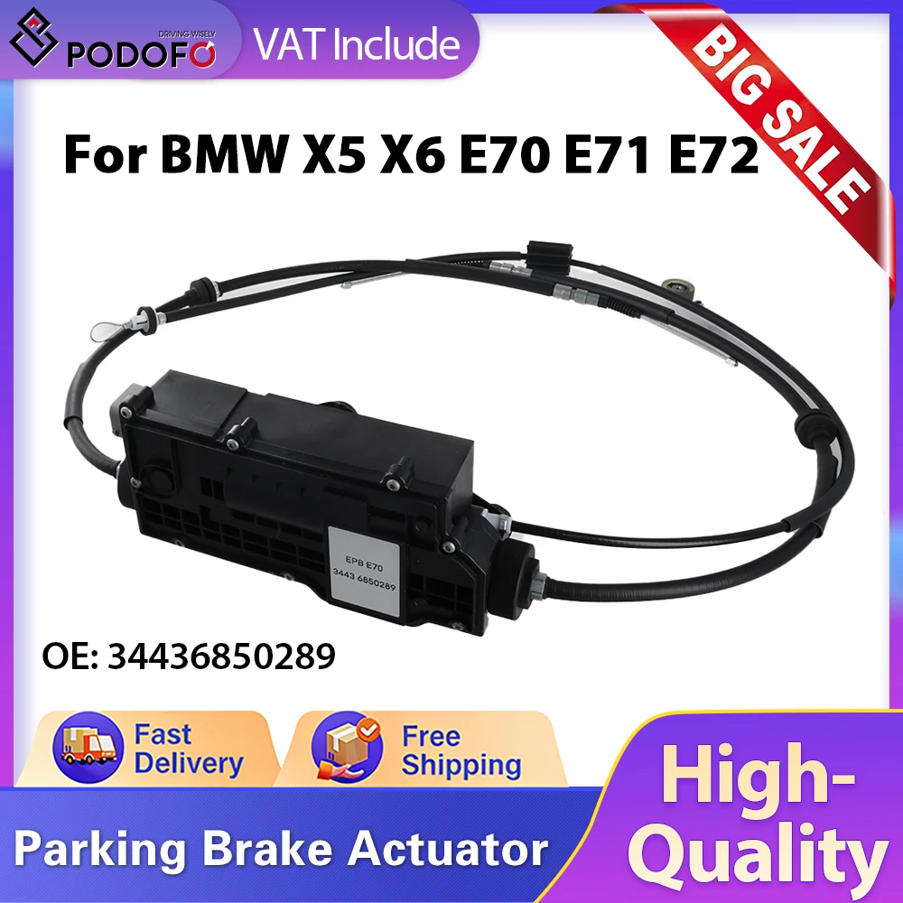 Podofo 1 pièce Actionneur de frein de stationnement avec unité de commande 34436850289 pour BMW X5 X6 E70 E71 E72 34436779451 34436796072