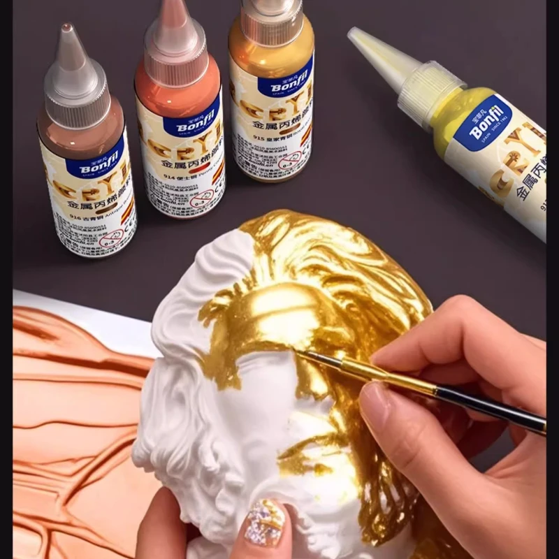 60ml Acrylic Pigment Metallic Fluorescent Waterproof and Sun Protection Not Easy To Fade for Painting Graffiti Handmade DIY