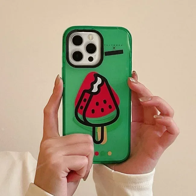 

2.0 Version Acrylic Upgrade Border Watermelon Phone Case Cover for IPhone 11 12 13 14 15 Pro Max Case for IPhone 14 Pro