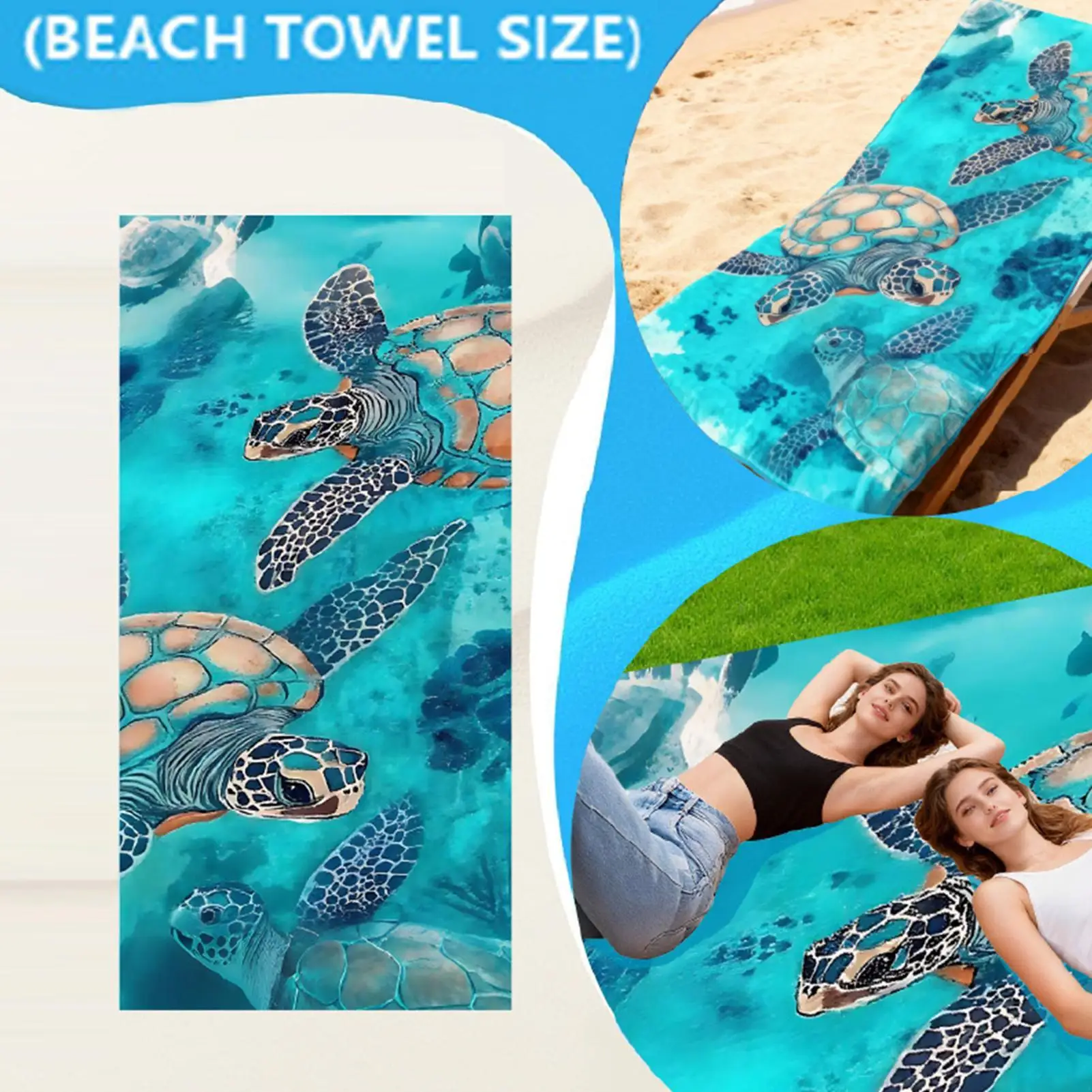 

2 In 1 Towel Bag Foldable With Drawstring Design Oversized Bath Pool Swim Towel For Swimming Summer Vacation Travel Camping Gym