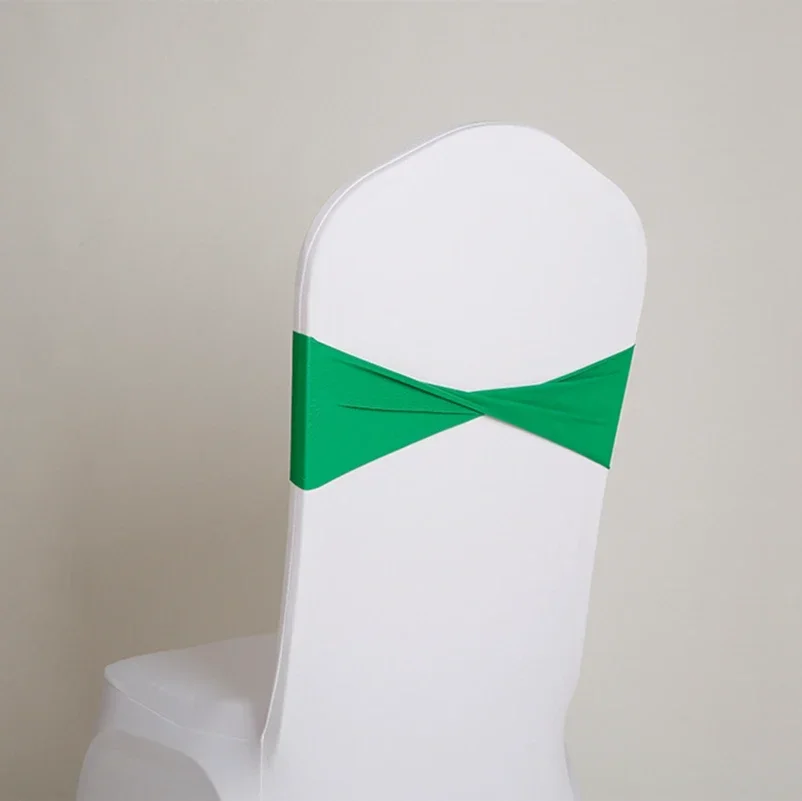 50 Pieces Pack Wedding Decoration Bow Tie Chair Sashes,Birthday Party, Banquet Design,Spandex Elastic Fit All Chairs Plain Style