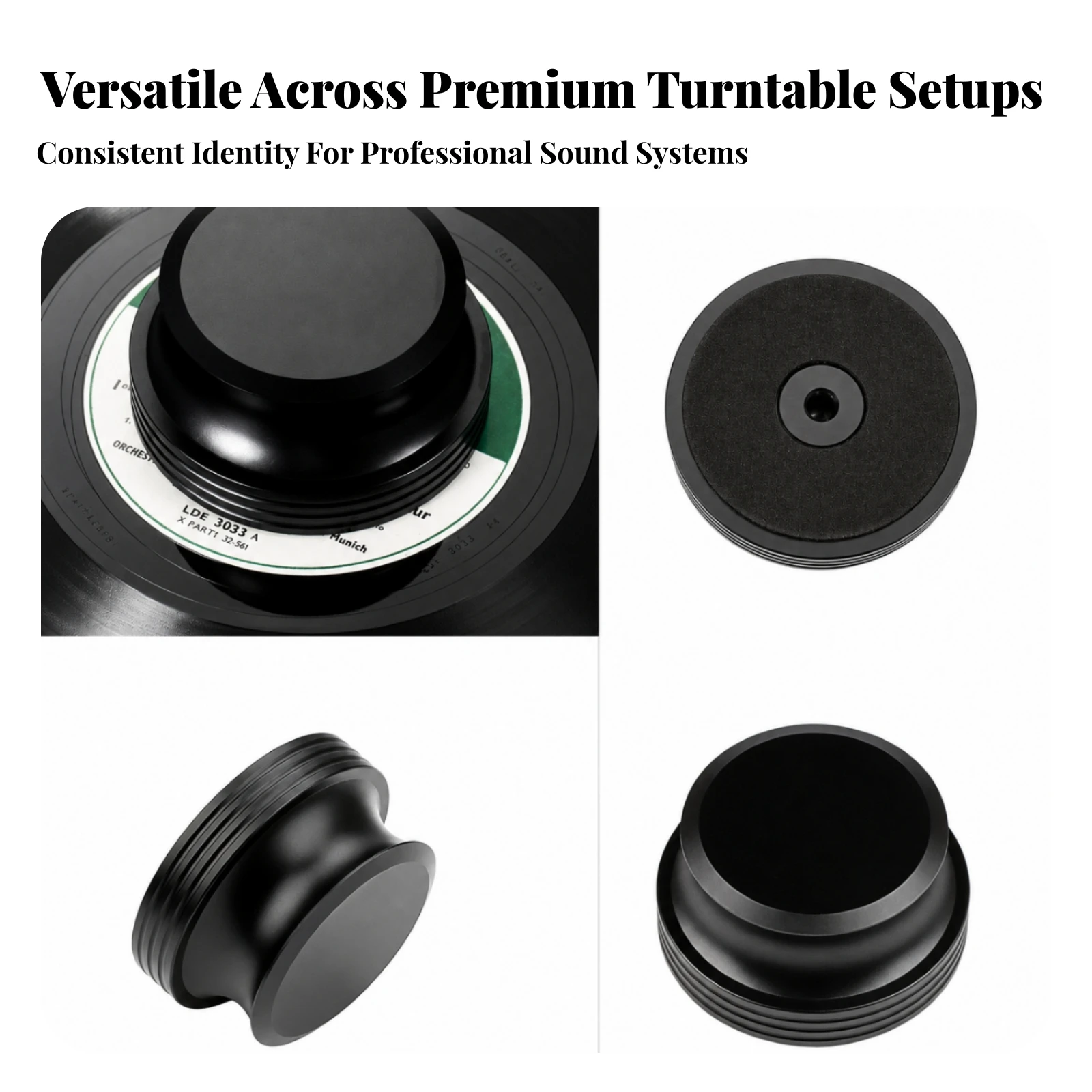 Stabilisateur en vinyle, poids compact pour platine vinyle, poids anti-résonance, accessoire universel pour audiophiles et salles de lecture à domicile.
