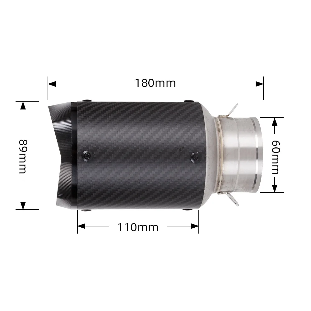 60MM Universal Motorcycle GP Exhaust CNC Carbon Fiber DB Killer Escape Muffler For Kawasaki   RC390 S1000XR Z900 FZ6  Slip On - view 2