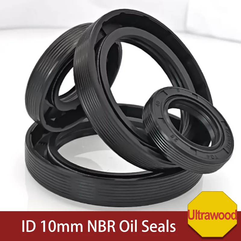 

TC-10*17/18/19/20/22/25/26*5/7/8/10mm ID10mm Black Nitrile Rubber NBR Grooved Lip Sealing Shaft Gasket O Ring Skeleton Oil Seal