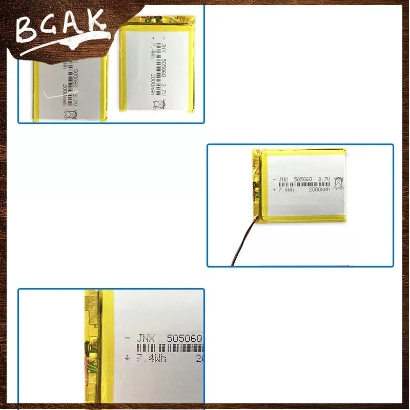 Hot Universal 3.7V 2000mAh BCAK 505060 Lithium Polymer Rechargeable Battery for  Bluetooth Speaker PDA POS GPS Explay M43HD Inte