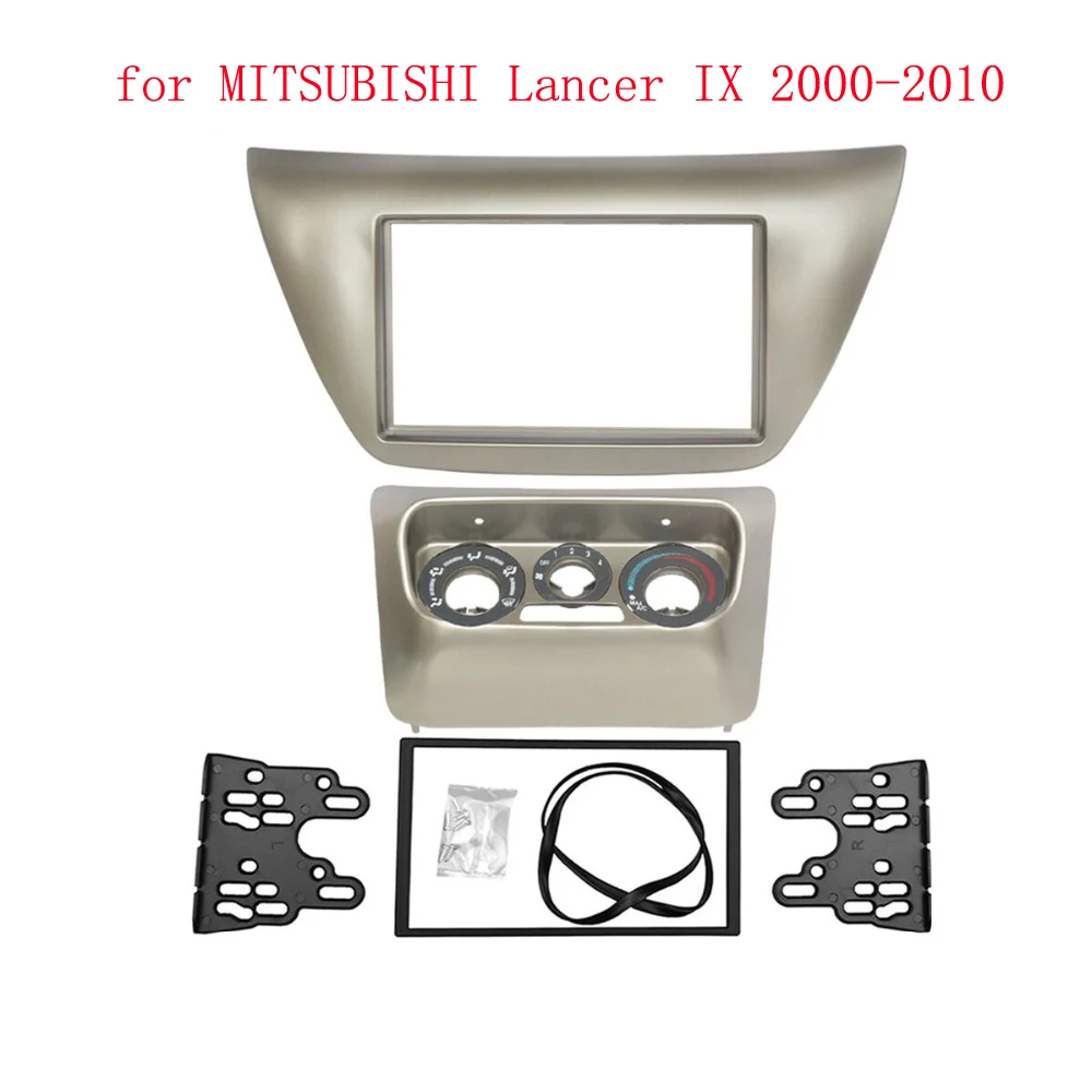 Pannello radio doppio Din per Mitsubishi Lancer IX 2006 Aftermarket Kit cruscotto stereo Telaio DVD + Fascia di controllo CA centrale