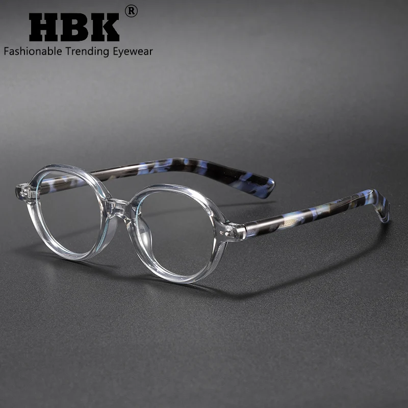 

HBK Ретро винтажные оправы для очков для мужчин, круглая оправа, целлюлозная пропионатная дужка, советы, женская оправа для очков с защитой от синего света