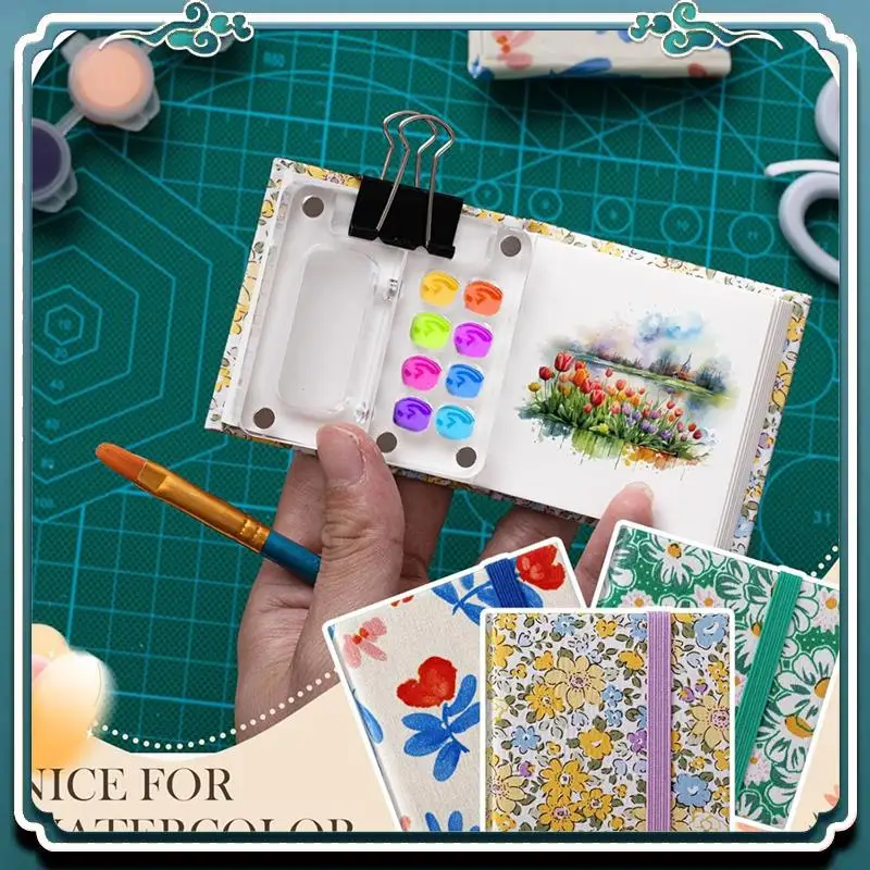 سهلة الاستخدام 3 قطعة كراسة الرسم بالألوان المائية 20 ورقة أوراق الرسم المزخرفة كتاب الألوان المائية للفنان الرسام الفن المبتدئين لوازم #6