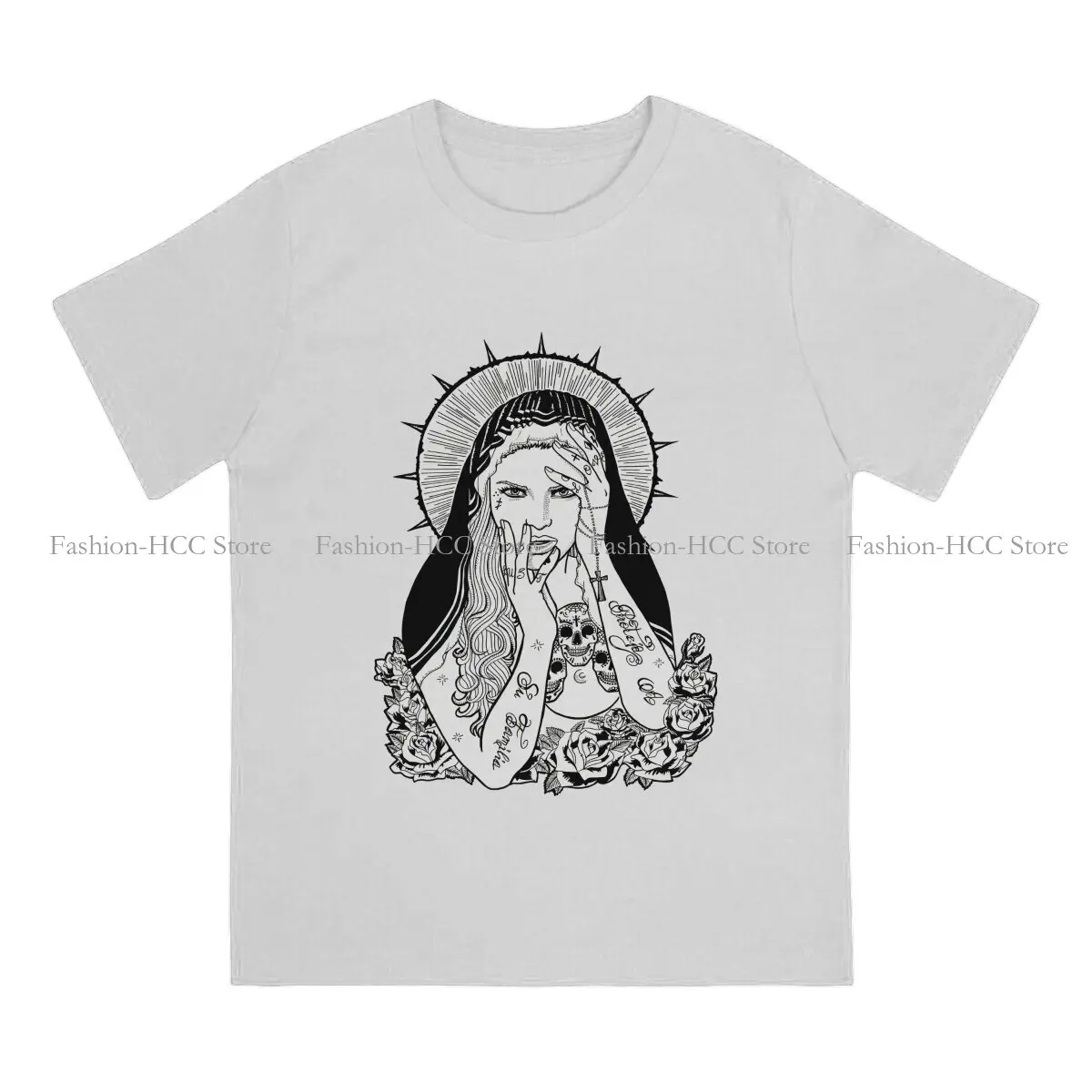 Virgin Mary Polyester TShirts Madonna Personalize Homme T Shirt New Trend Tops