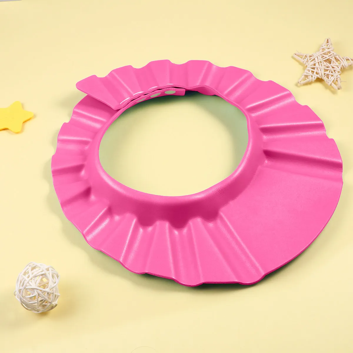 

Baby Shower Cap Adjustable for Head Circumference 40-55Cm Heat Resistant Up to 80C Soft Elastic Bath Shampoo Shield Infant Hair