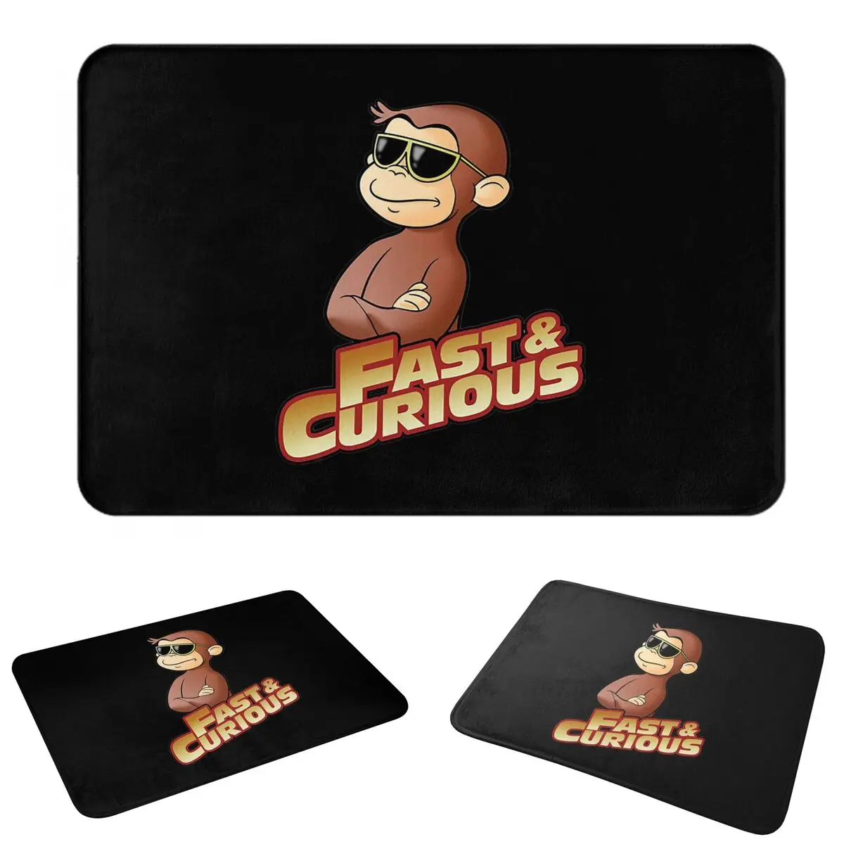 Curious George Doormat Washable Carpet Rug Kitchen Entrance Home Floor Mat for Balcony Footpad Mats