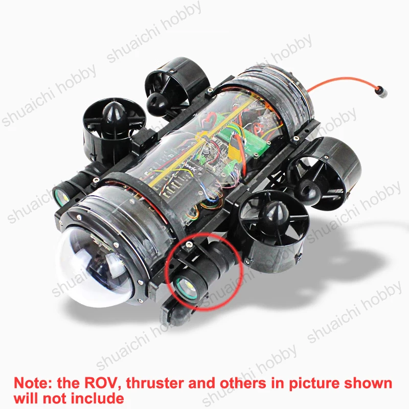 For ROV AUV Underwater 200 Meters Deep-water Waterproof LED Lighting Lamp DC12-36V 15W 1500 Lumens High-brightness White Light