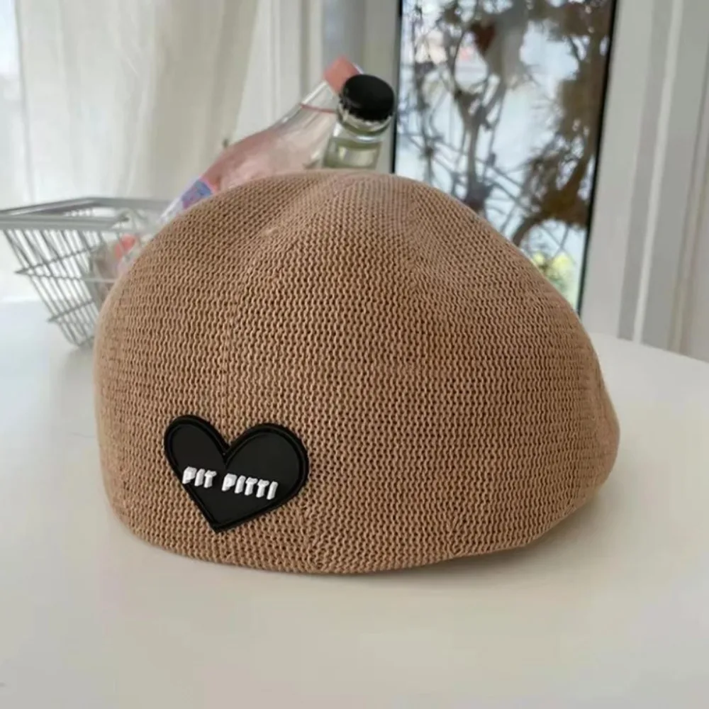 2024 트렌디 얇은 통기성 베레모, 화가 모자, 햇빛 차단, 단색 해변 모자