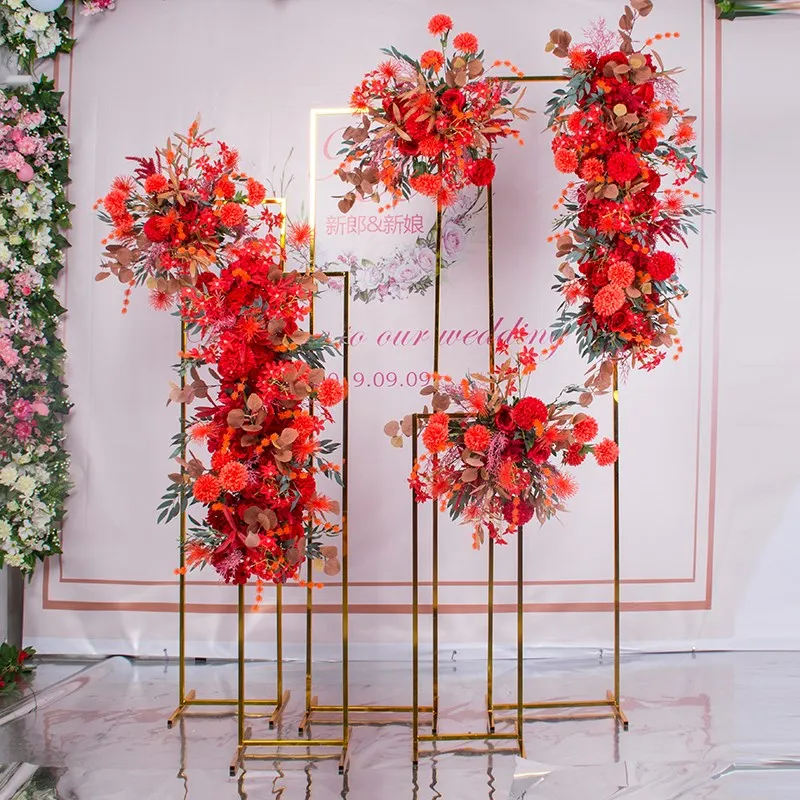 

3-5pcs Shiny Gold Iron Frame Partition DIY Wedding Backdrops Birthday Party Stage Metal Arch Flower Stand Display Balloons Shelf