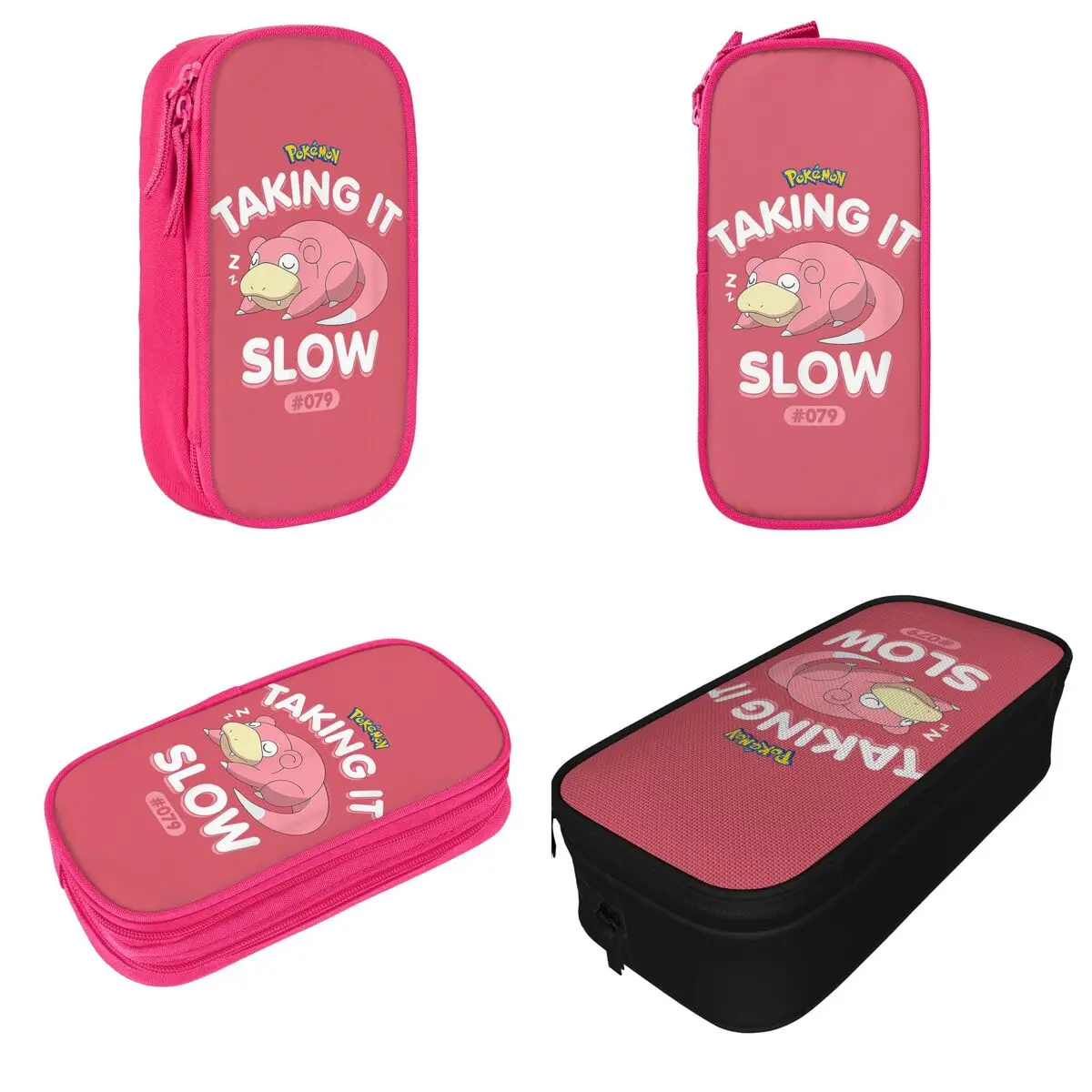 Pokemoned Slowpoke Taking It Slow Pencil Case Lovely Pen Box Bags Kids Big Capacity Students School Zipper Pencilcases