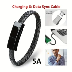 팔찌 케이블 USB A-USB C 유형 C 데이터 충전 코드 IPhone 15 15Pro 15Promax Samsung Xiaomi 고속 충전 짧은 케이블