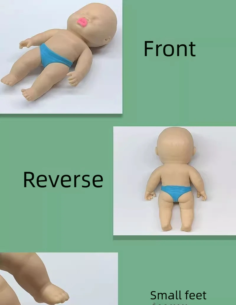 Palm Toy Natasha Kleine Schwarze Puppe Entspannungsspielzeug Gummi-Schwarze Puppe Knetspielzeug mit Musik Langsam Rückfedernd Druckentlastend Kleines Geschenk – Detail 8