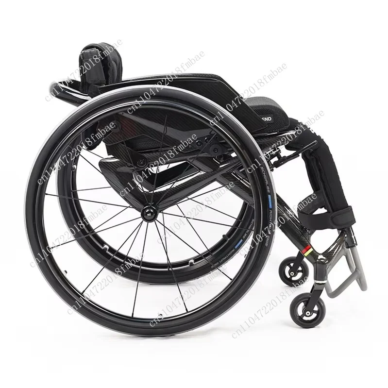 Quick Release Carbon Fiber Sports Wheelchair, Disabled Wheelchair with Foldable Rear Wheel Side Guard