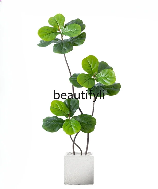 

Fake green plant simulation piano leaf fir light luxury advanced bionic plant potted plant large decorative ornament