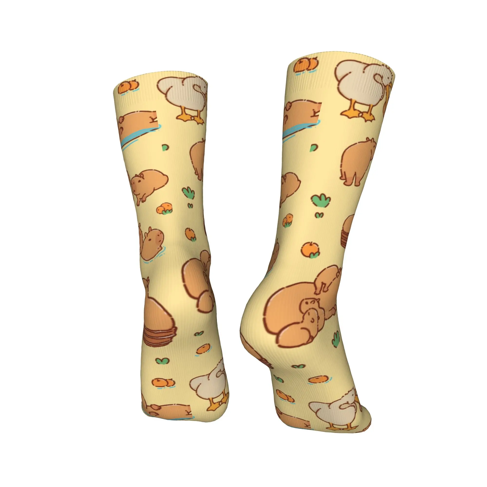 Coole Strümpfe, niedliche riesige, zellige Capybara-Socken für Damen und Herren, warme, weiche Skateboard-Crew-Socken