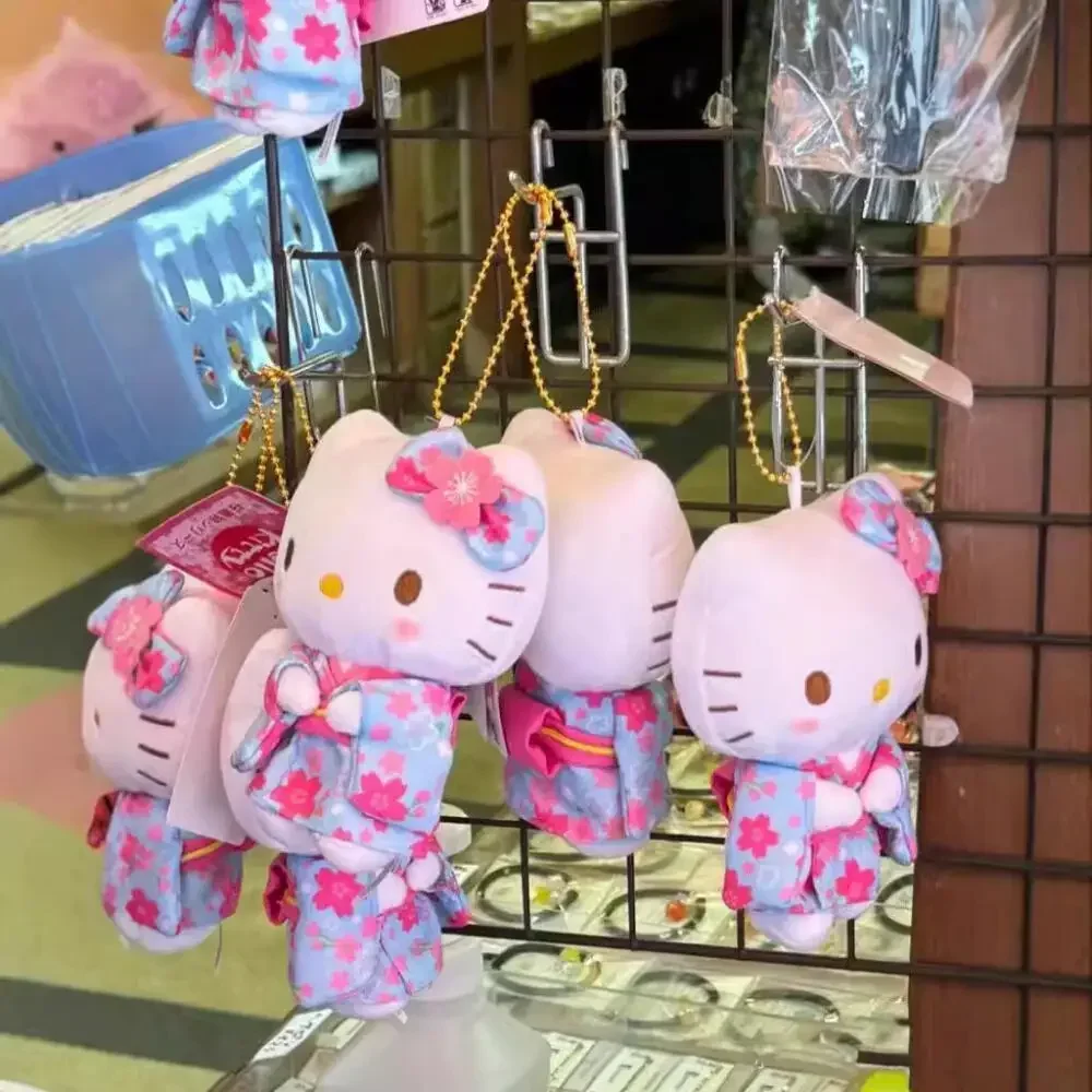 Sanrio Anime Hello Kitty Kimono Pop Cinnamoroll Meisjes Rugzak Kawaii Kuromi Pluche Pop Hanger Japanse Kimono Pop Ornament