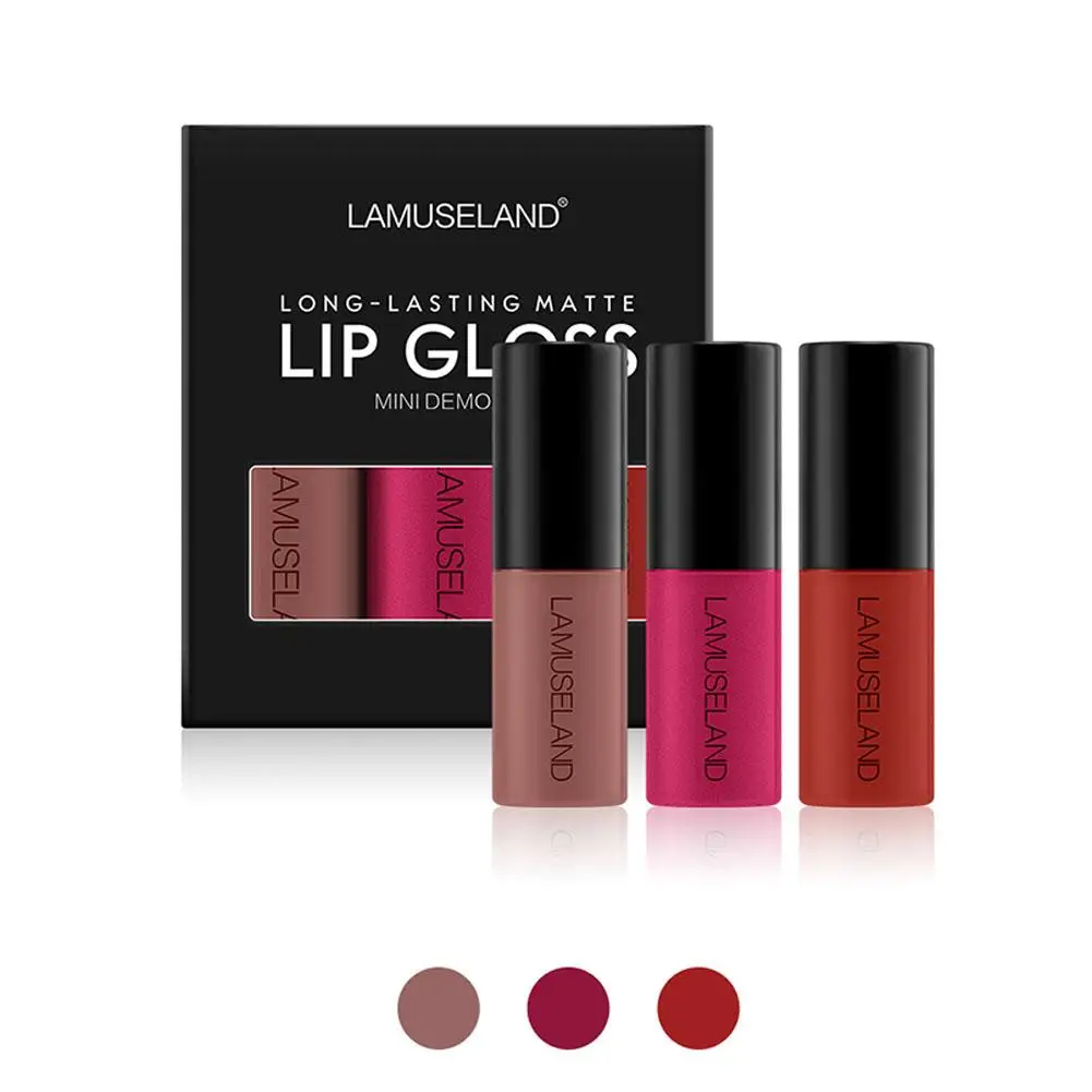 Mini líquido impermeável Lip Gloss, antiaderente 24 horas, batom de veludo duradouro, maquiagem fosco, cosméticos, cuidados longos, K2I0