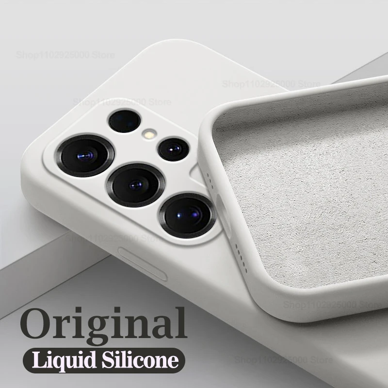 

Original Liquid Silicone Phone Case For Samsung Galaxy S25 S 25 S24 S23 S22 Ultra Plus S24 FE S25Ultra Soft TPU Shockproof Cover