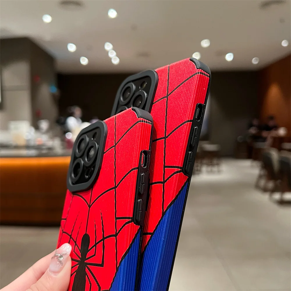 Spider Man Phone Case for IPhone 15 14 13 12 11 Pro Max X XR XS Max Soft Silicone Cartoon Spiderman Cover