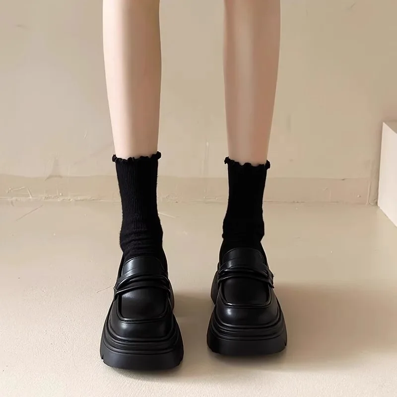 

Thick-soled Loafers for Women 2026 Spring and Autumn New Style Height-increasing British-style Fashionable Small Leather Shoes