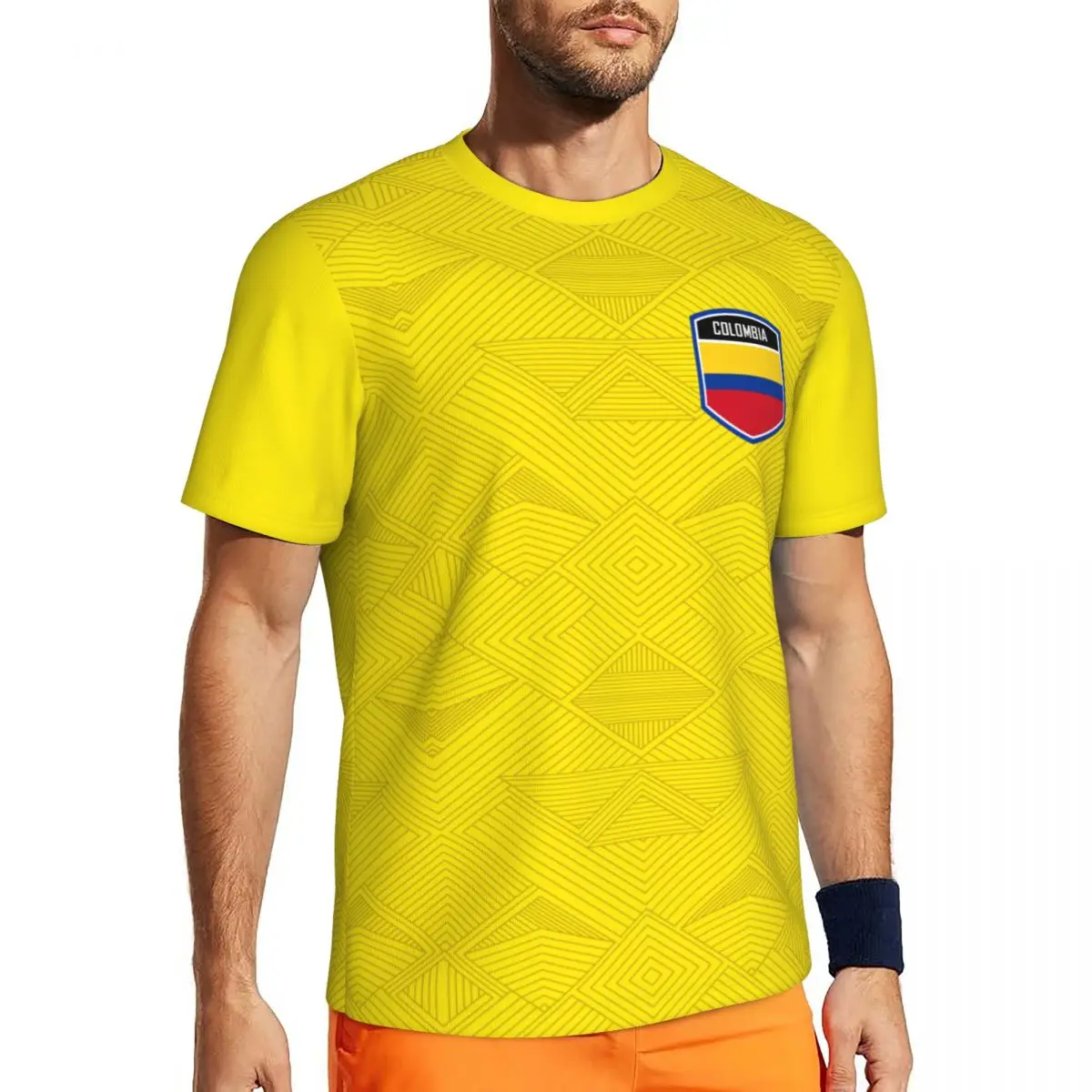 Colombia Flag 3D Printed T Shirt Men Summer Short-sleeved Mesh Harajuku T-shirt For Running Bike Tennis Fitness