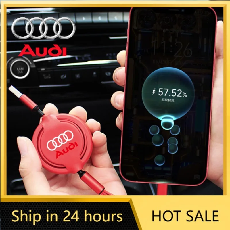 

Кабель для быстрой зарядки 3 в 1 Micro USB Type-C для салона автомобиля Audi Sline Quattro RS S A1 A2 A3 A4 A5 A6 A7 A8 Q1 Q2 Q3 Q4 Q5 Q7