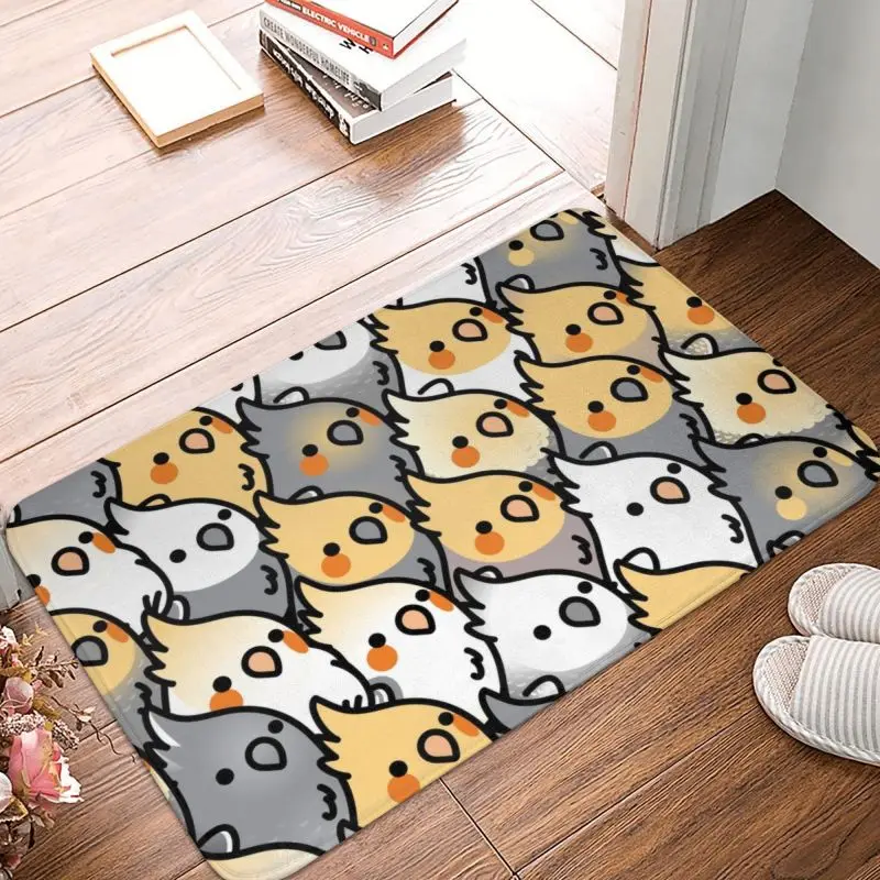 Chubby Cockatiel Party Doormat Non-Slip Bathroom Kitchen Mat Parrot Bird Garage Door Floor Living Room Entrance Carpet Rug