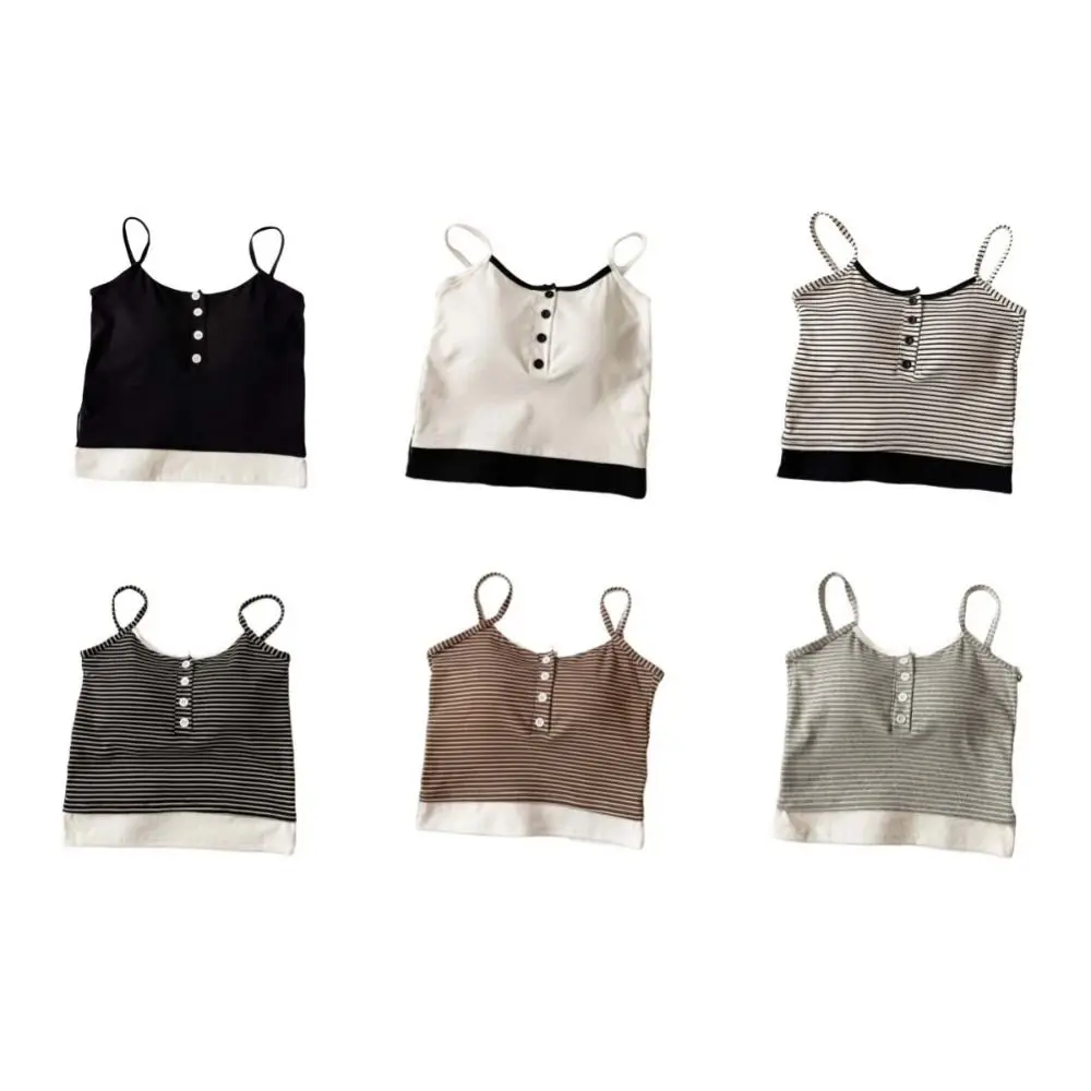 Canottiera skinny a righe con motivo a righe Canotte senza maniche Canotte Canotta con reggiseno Slim Fit Streetwear Y2K Slim Crop Top Party