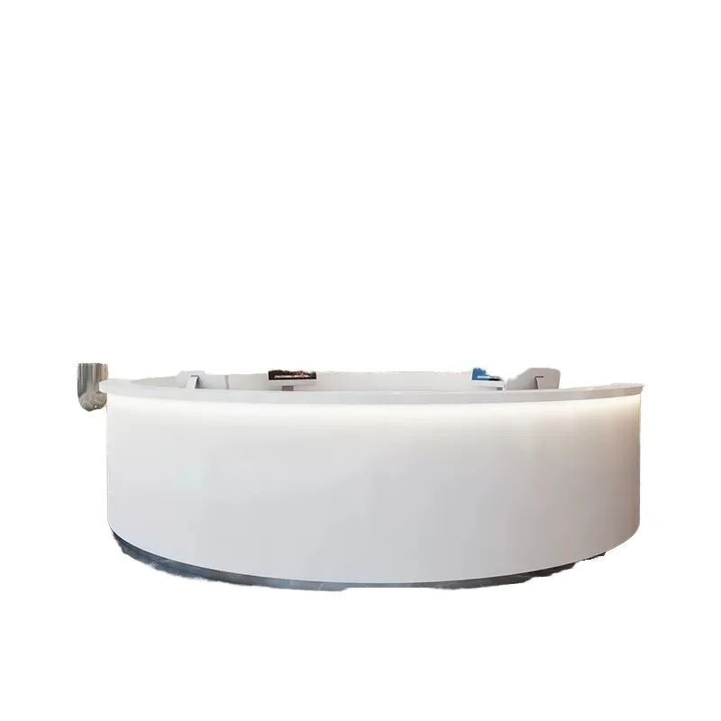 

*Modern Company Reception Desk Baked Paint Arc Front Salon Cashier Counter Simple Beauty