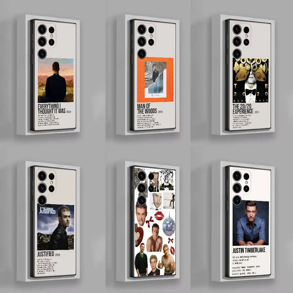 Custodia per telefono giustificata J-Justin Timberlake per Samsung S22, S24, S20, S25, S23, S30, S21, Ultra, Plus,5G, Fe, Lite Cover nera