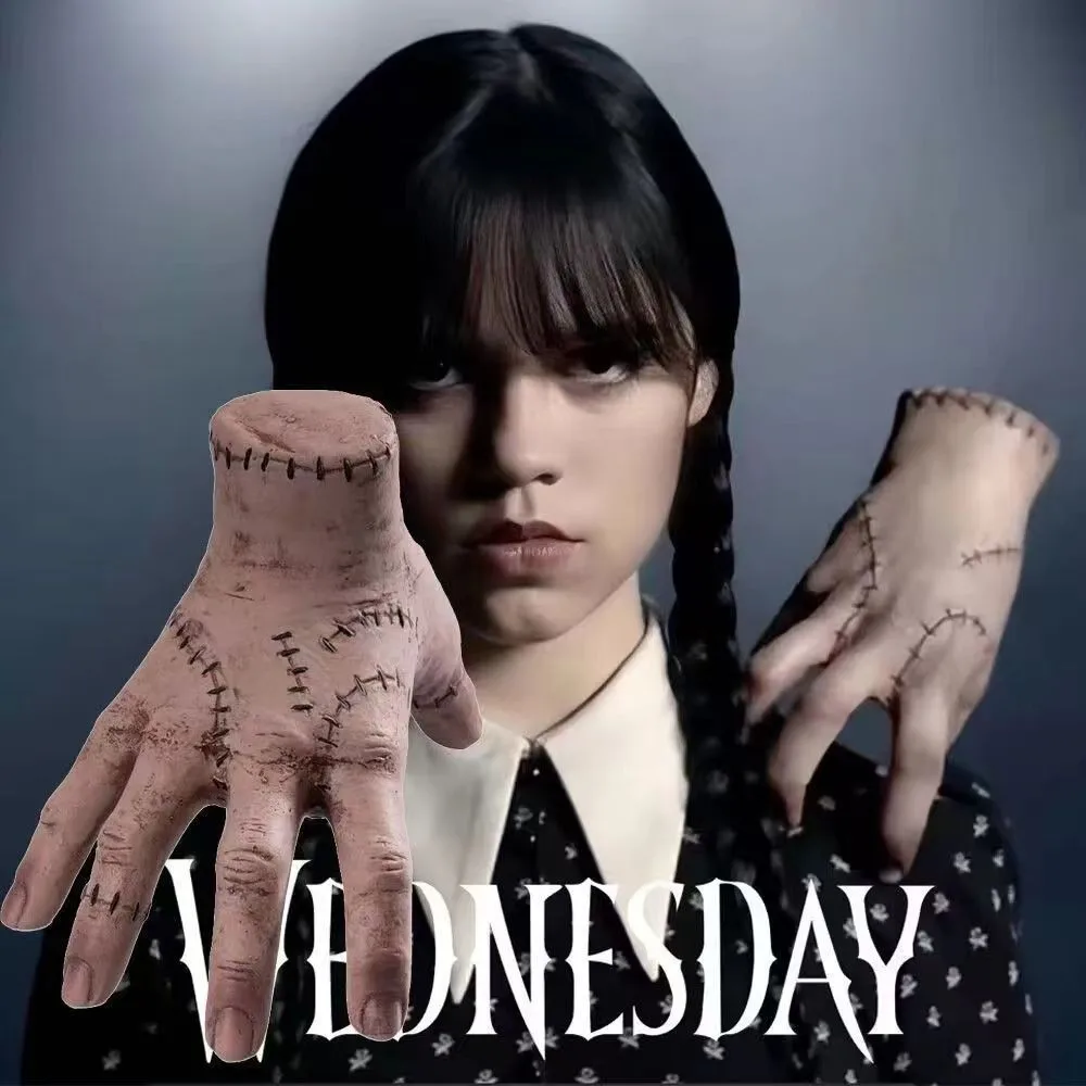 

Wednesday Addams Family Thing Hand Realistic Scarred PVC palm Horror Prop Decor Adams Family Cosplay Hand Funny Party Decor