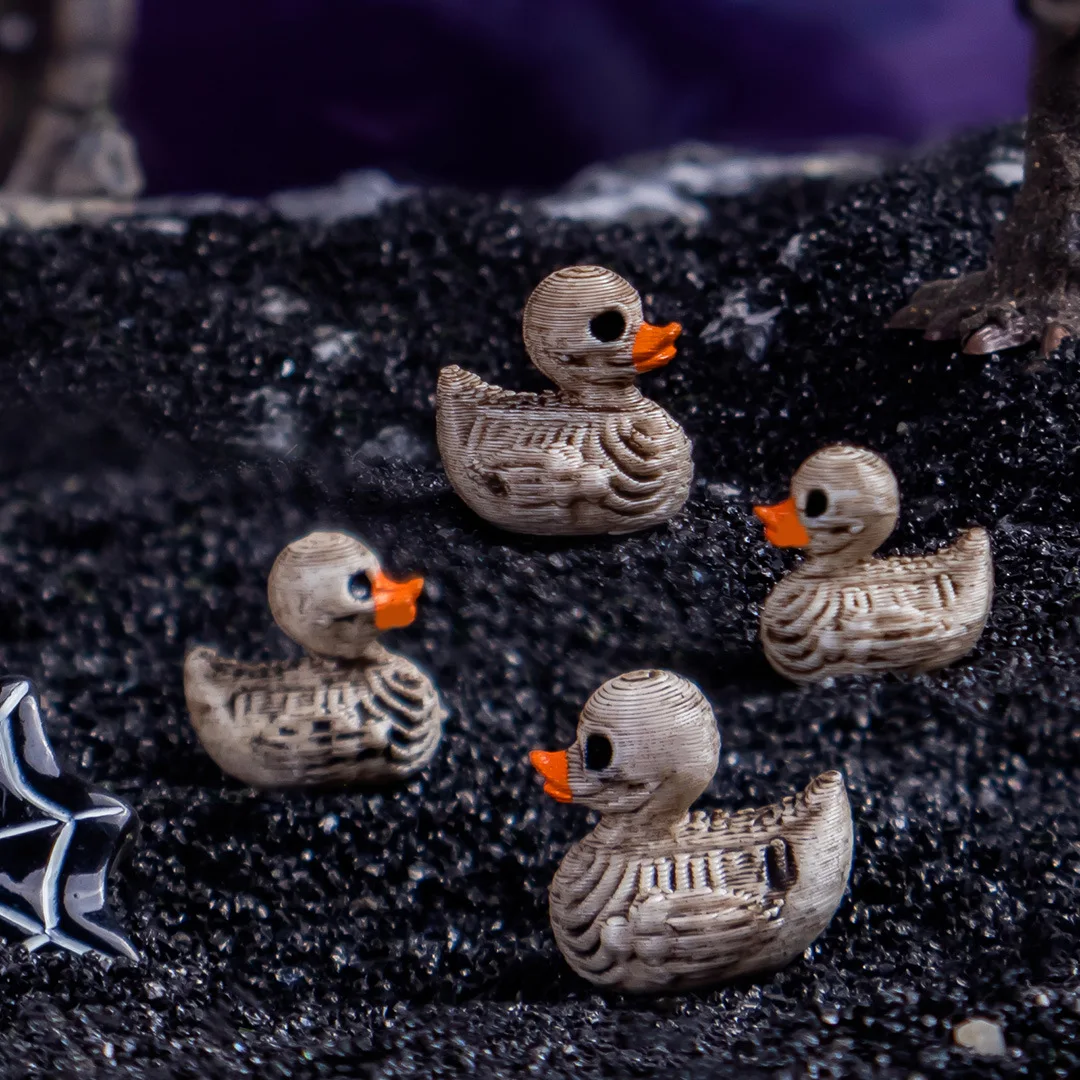 Desk Decor Gothic Skull Duck Resin Figurines, Novelty Halloween Ornaments,  Decor Gothic Home Party view 4