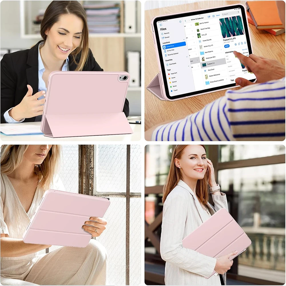 Weiche TPU-Rückenschutzhülle für iPad 5 6 7 8 9 10 11 12 Air 1 2 3 4 5 6 7 Mini 6 7, Tablet-Hülle aus Kunstleder mit Dreifachfaltung, Auto-Schlaf-/Aufwachfunktion – Detail 6